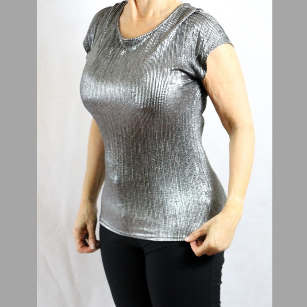Silver Metallic Blouse